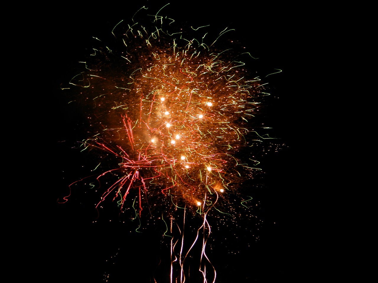 fireworks light in the evening free photo