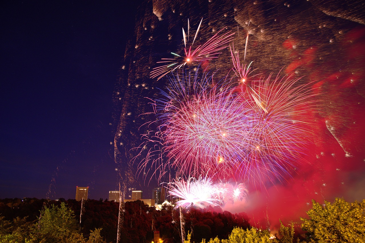 fireworks night luxembourg free photo