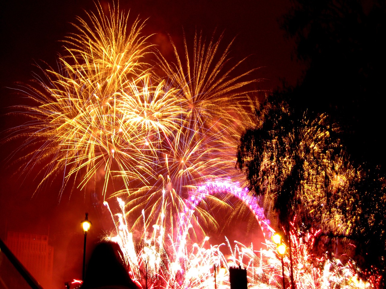 fireworks london london eye free photo