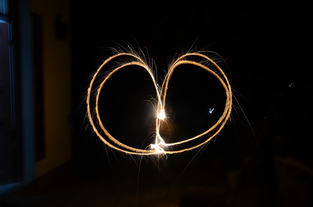 fireworks heart chinese new year free photo