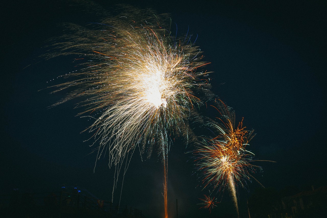 fireworks lights night free photo