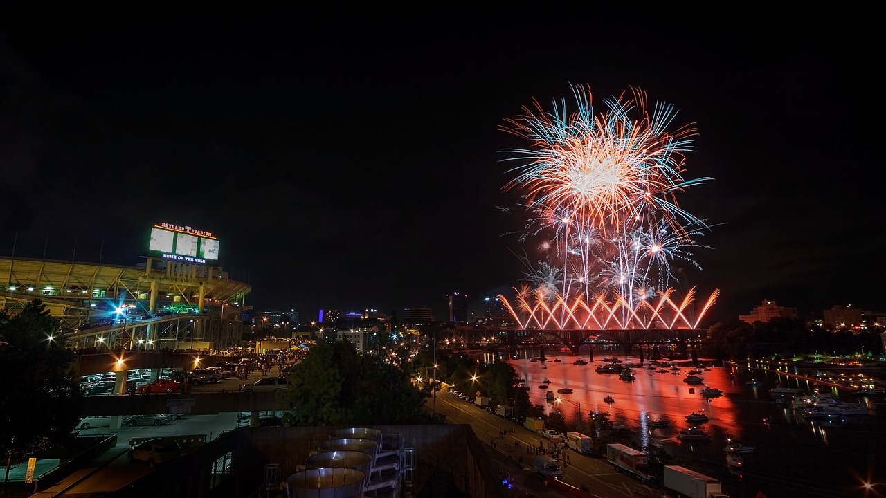 Download free photo of Fireworks,knoxville,boomsday,celebration,orange