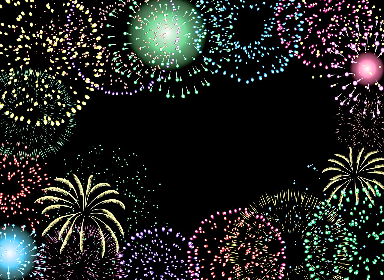 fireworks in the sky  night fireworks  fireworks free photo