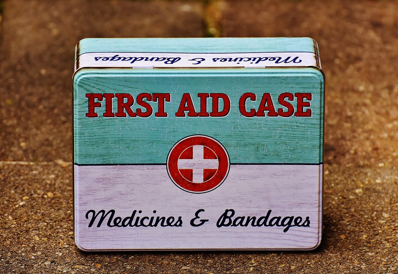 first aid box tin can free photo