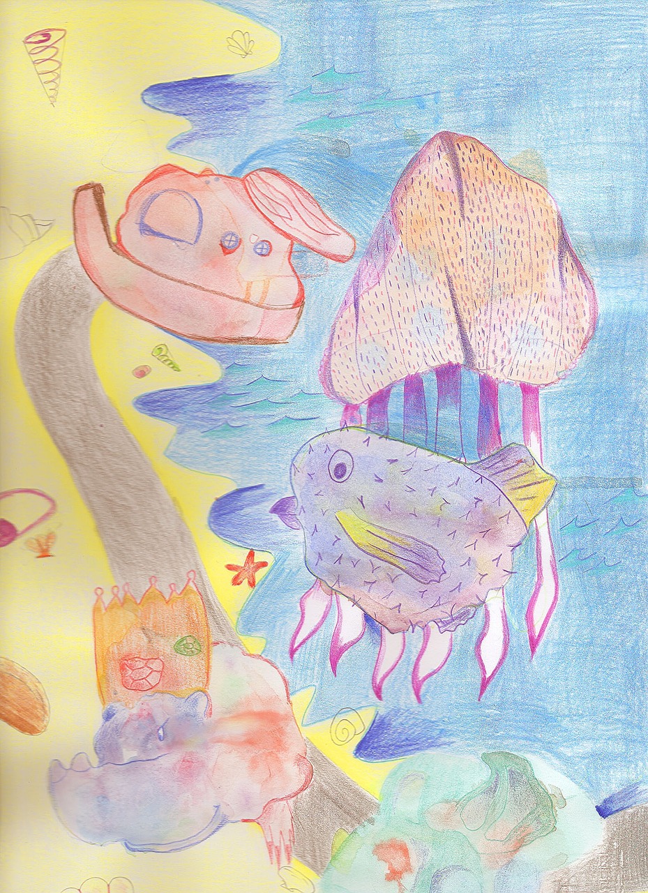 fish sea drawing free photo