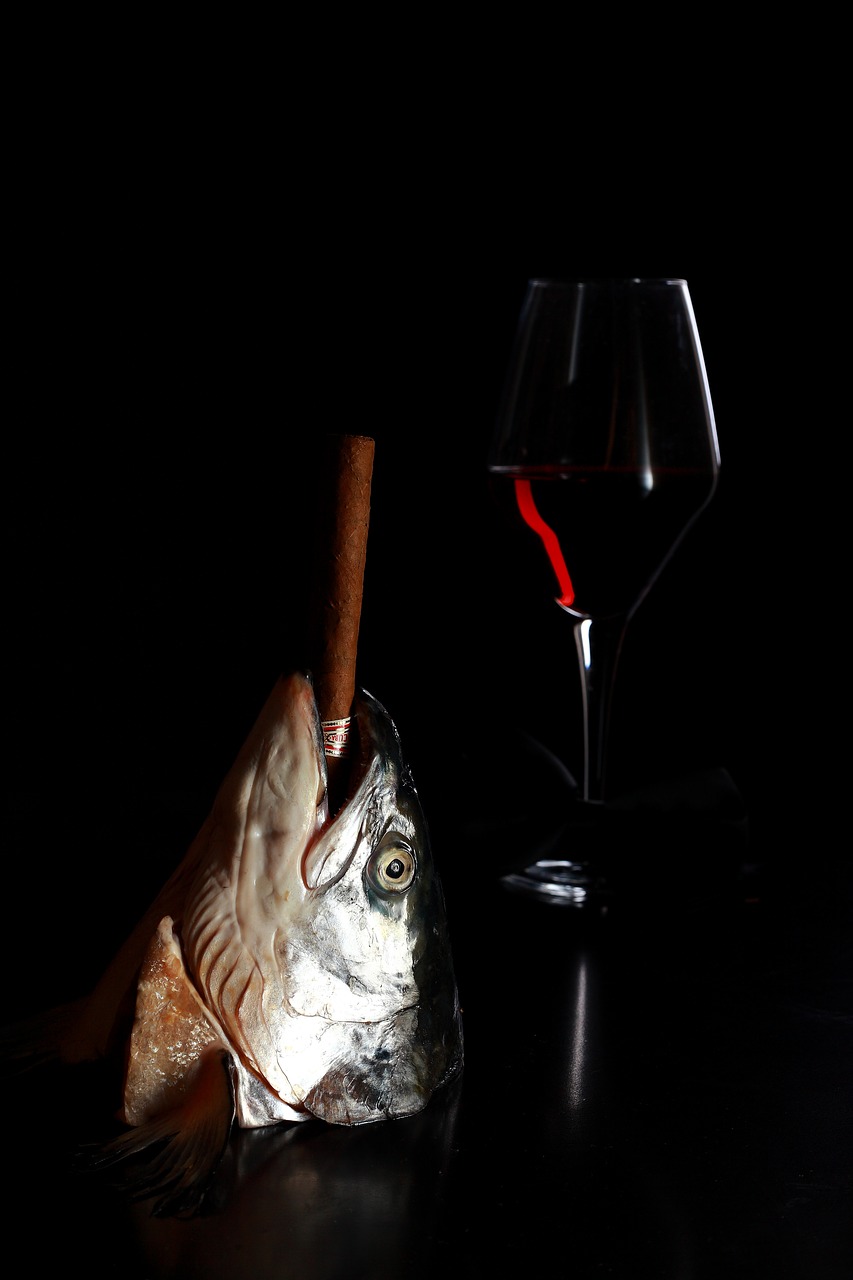fish wine cigar free photo