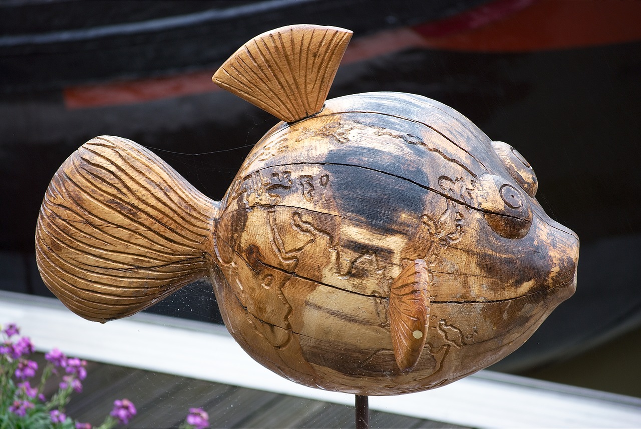 fish wood art artwork free photo