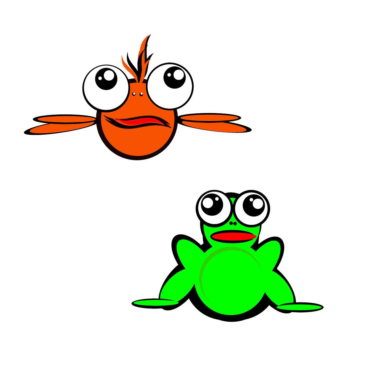 fish frog cartoon free photo
