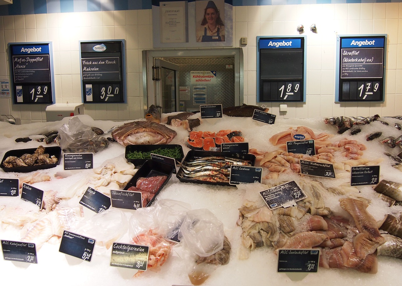 fish fish counter supermarket free photo