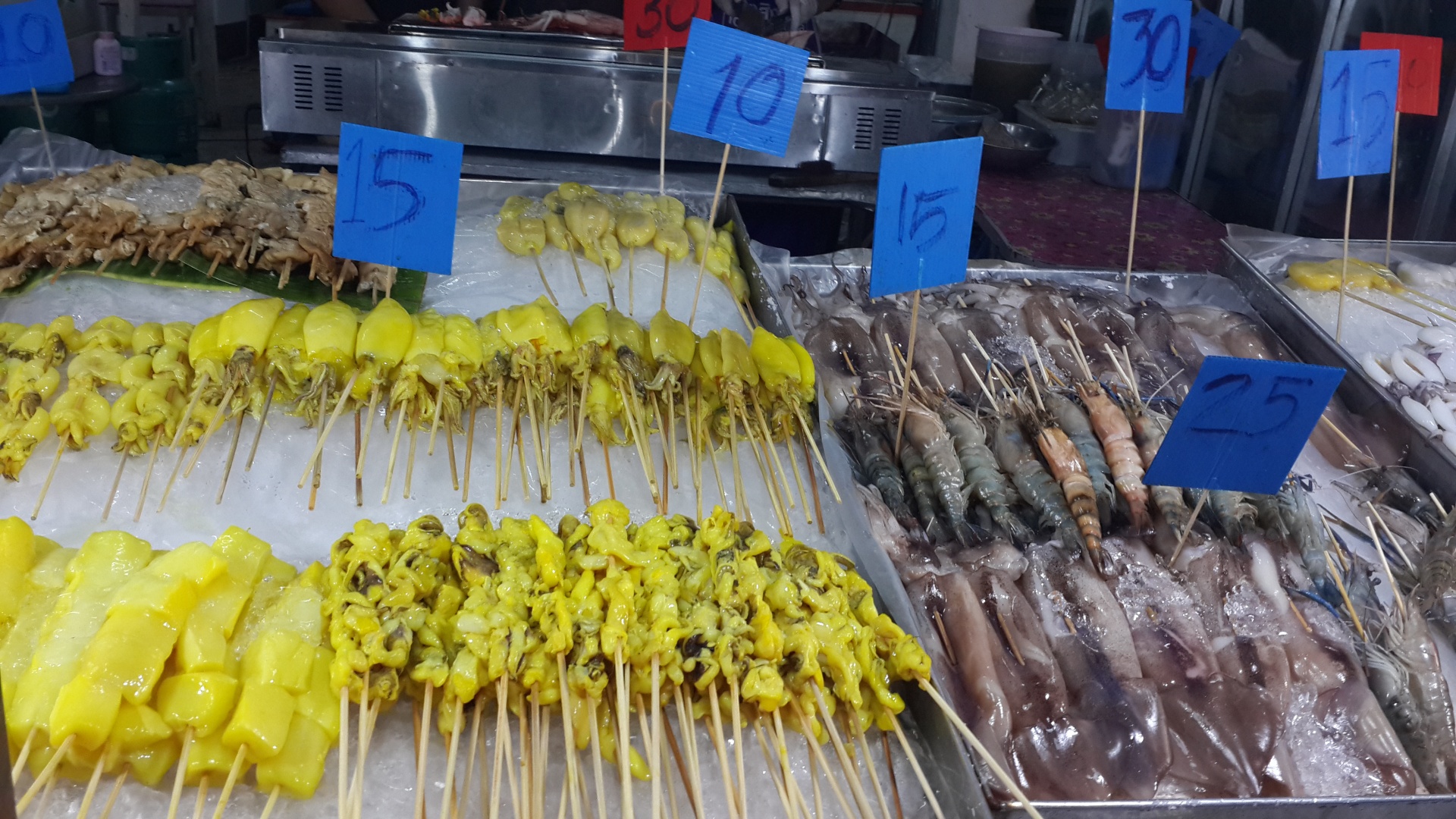 street food thailand fish barbecue prawns free photo