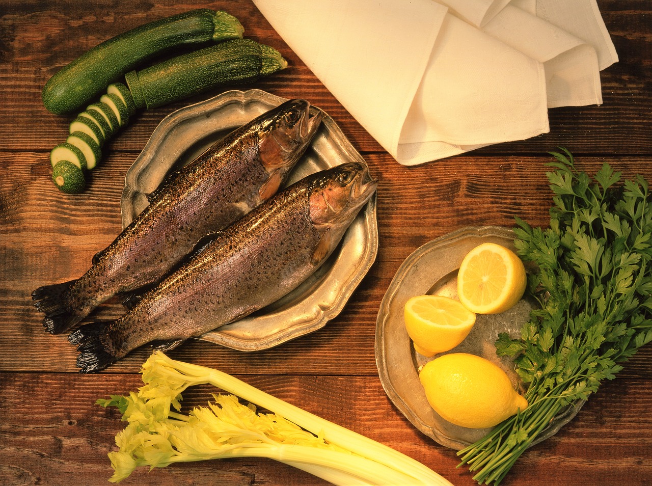 fish supper  still life  trout free photo
