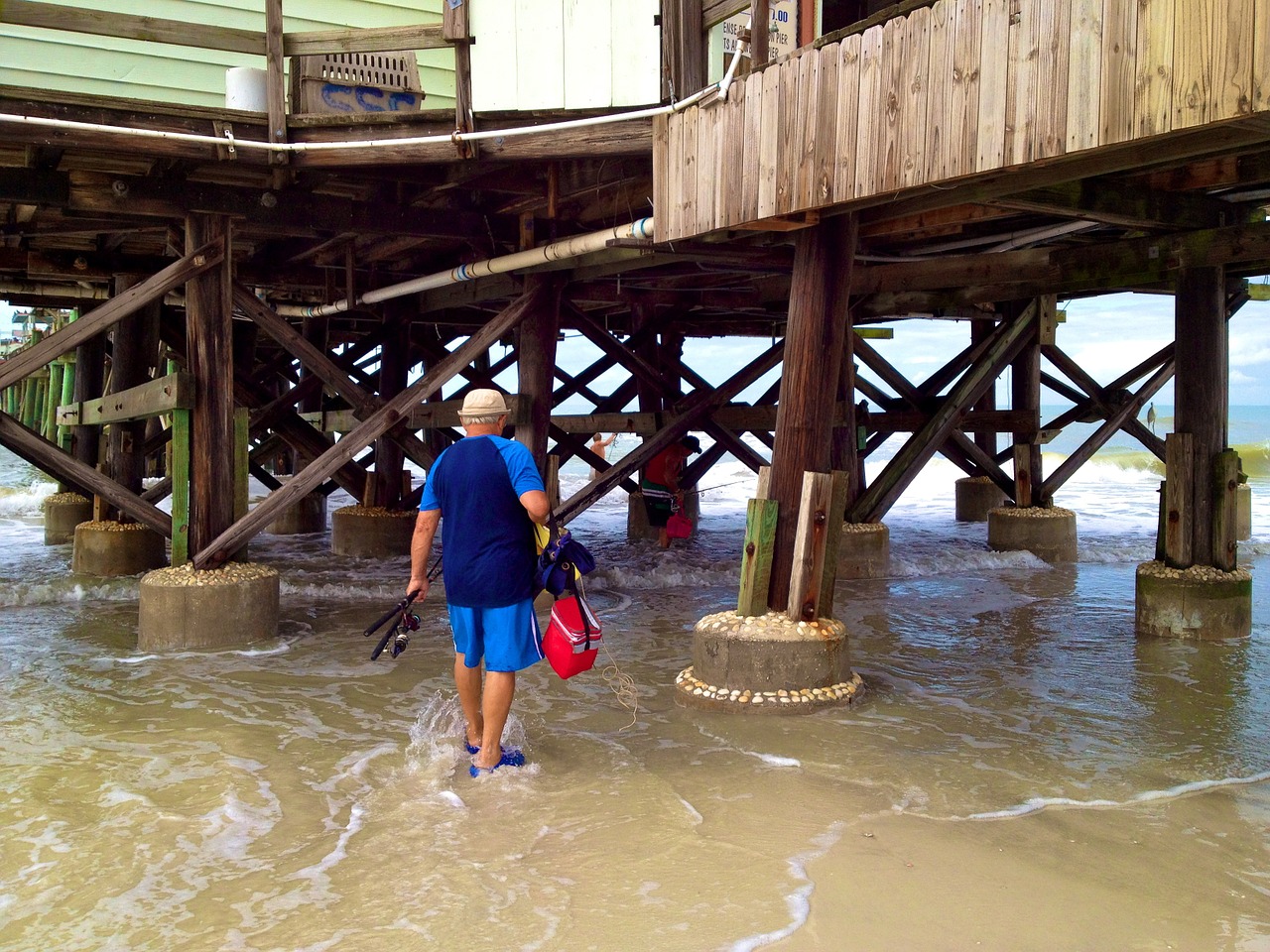 fishing fisherman pier free photo