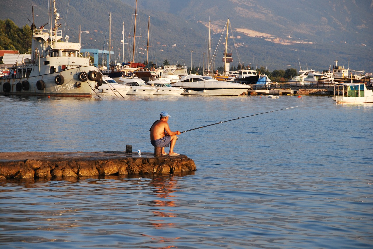 fisherman fishing montenegro free photo