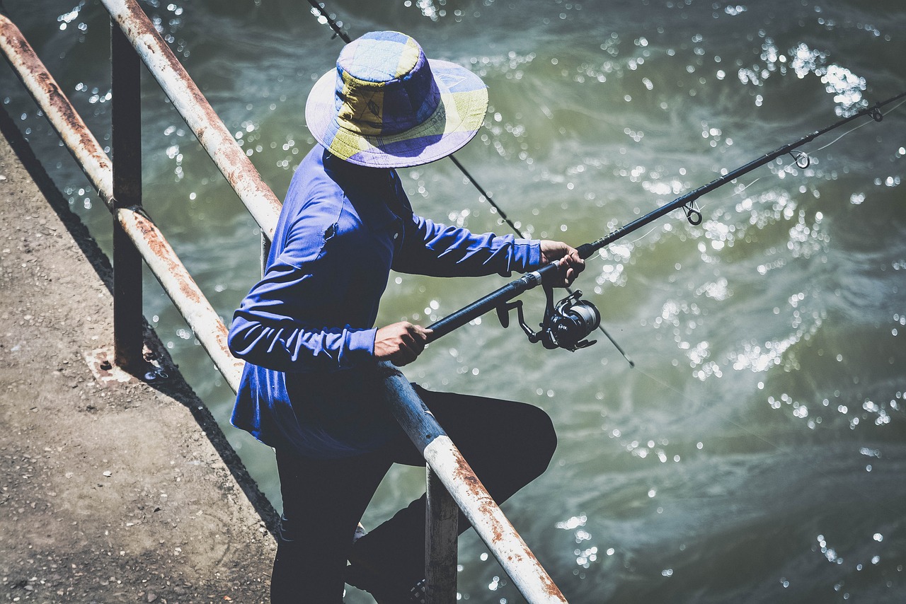 fisherman fishing fishing rod free photo