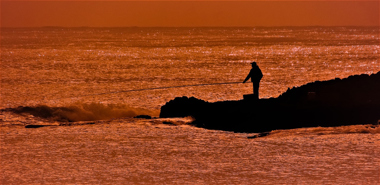 fisherman afternoon sunset free photo
