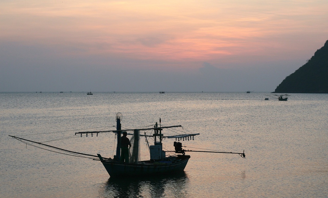 fisherman nets mending free photo