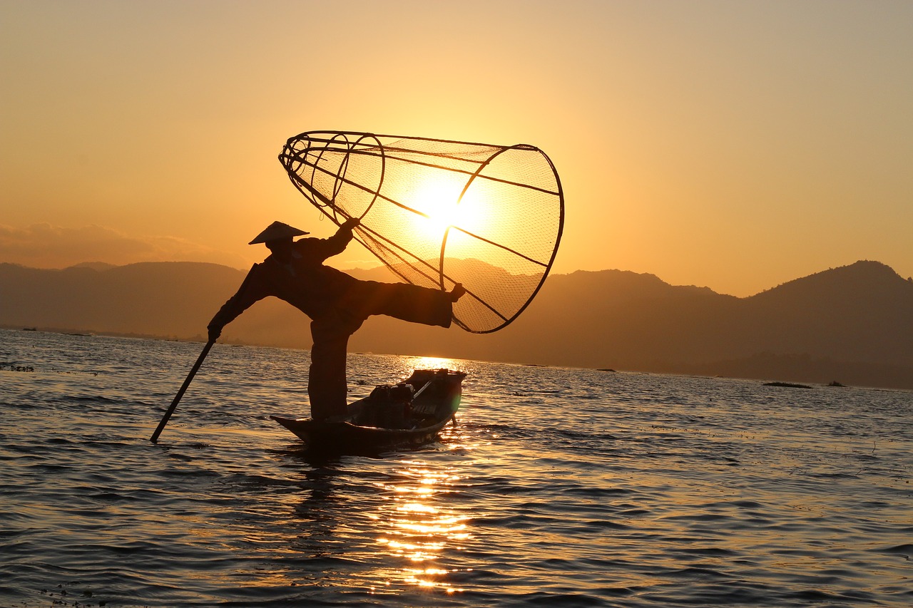 fisherman  the fishermen  sunset free photo