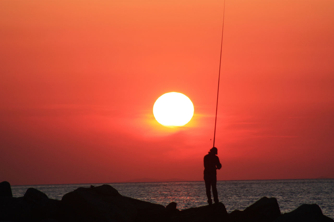 fisherman sunset paros free photo