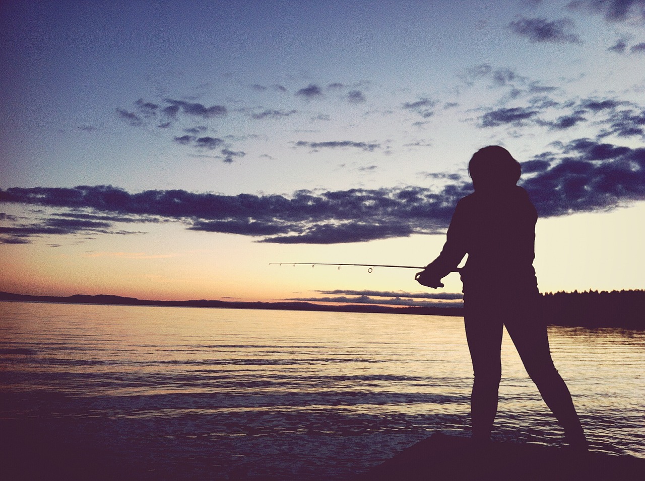 fisherman silhouette fishing free photo