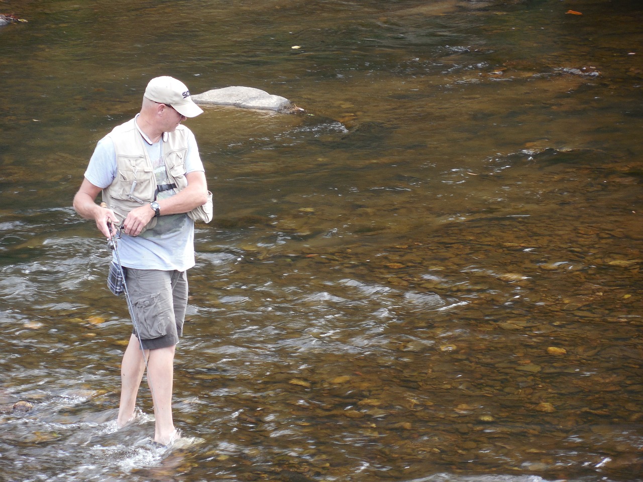 fisherman river fishing free photo