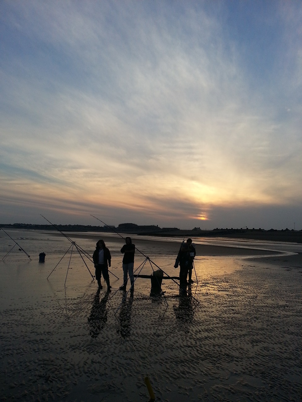 fishermen beach sunset free photo