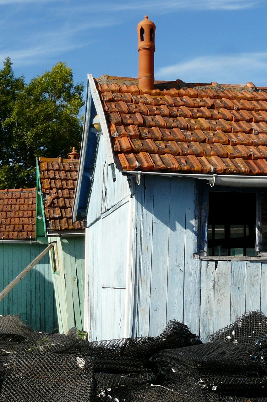 fishermen's cabins oysters networks timber façade free photo