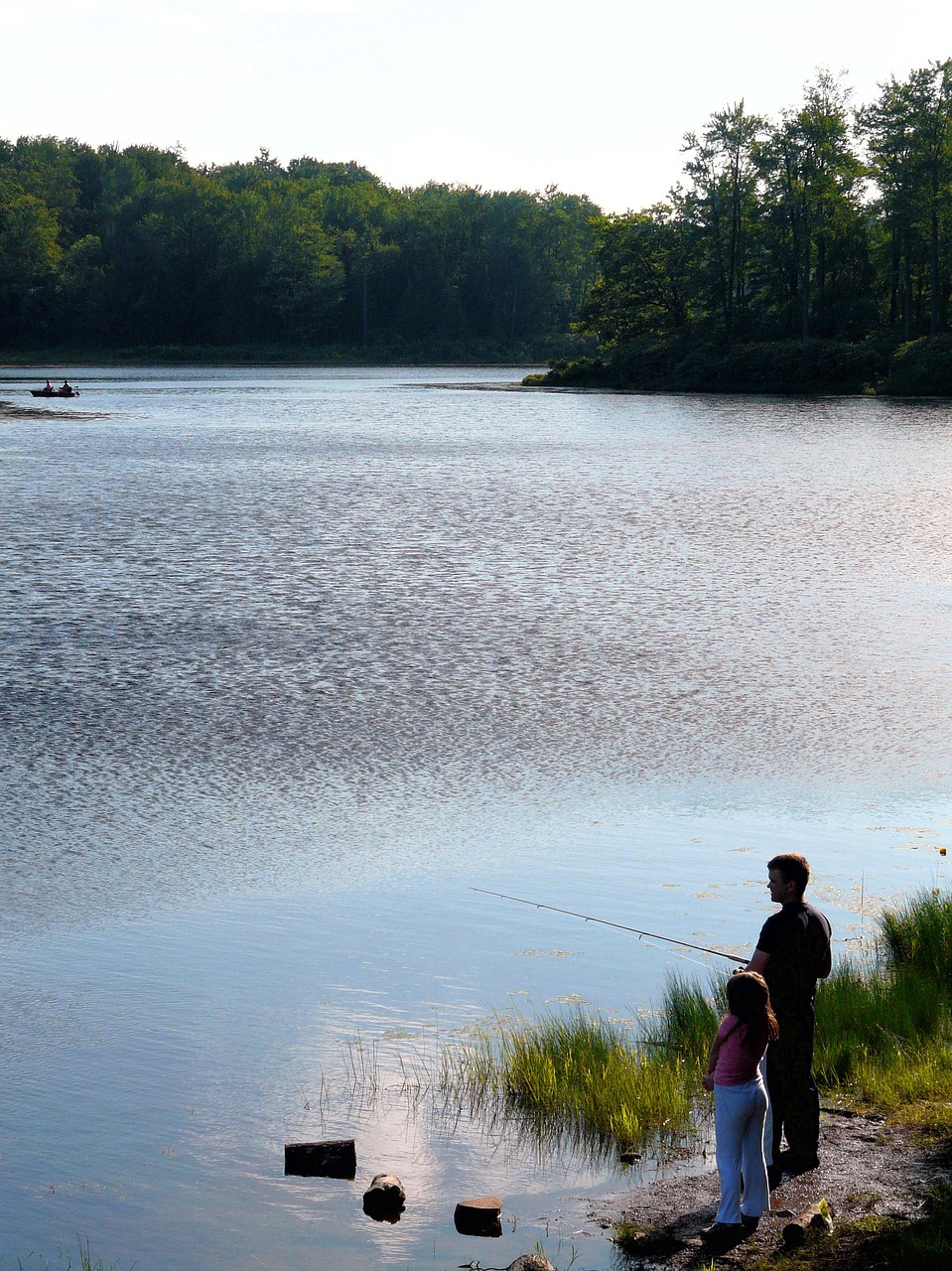 fishing daughter father free photo