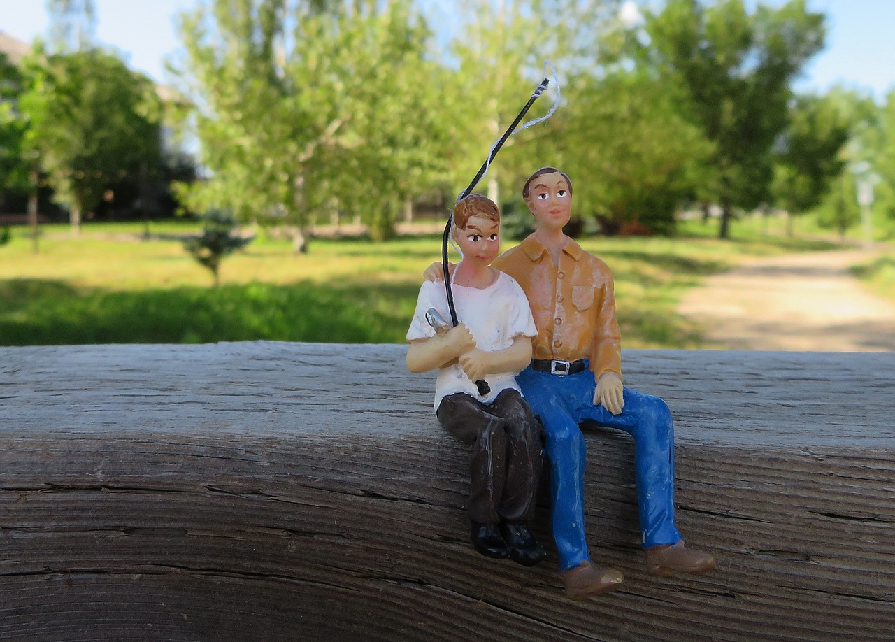 fishing father son free photo