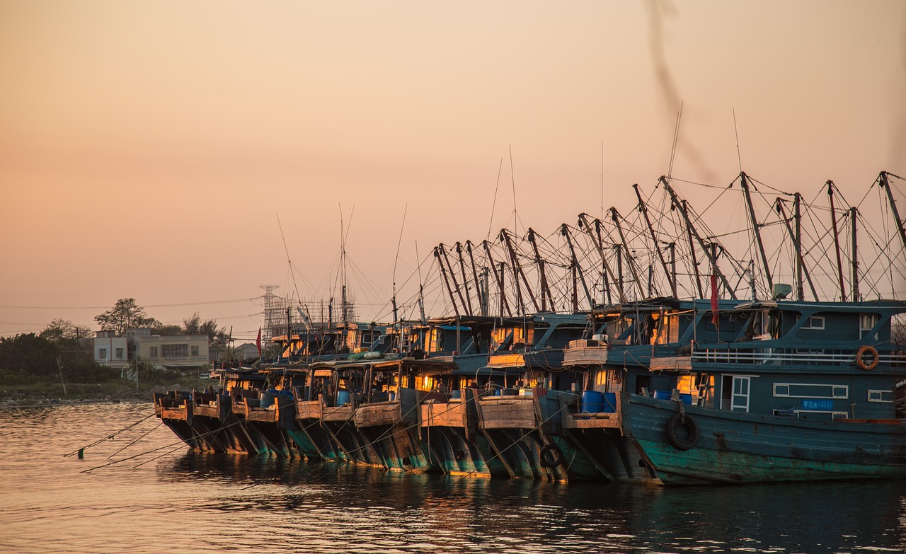 fishing sunset fishing boats free photo