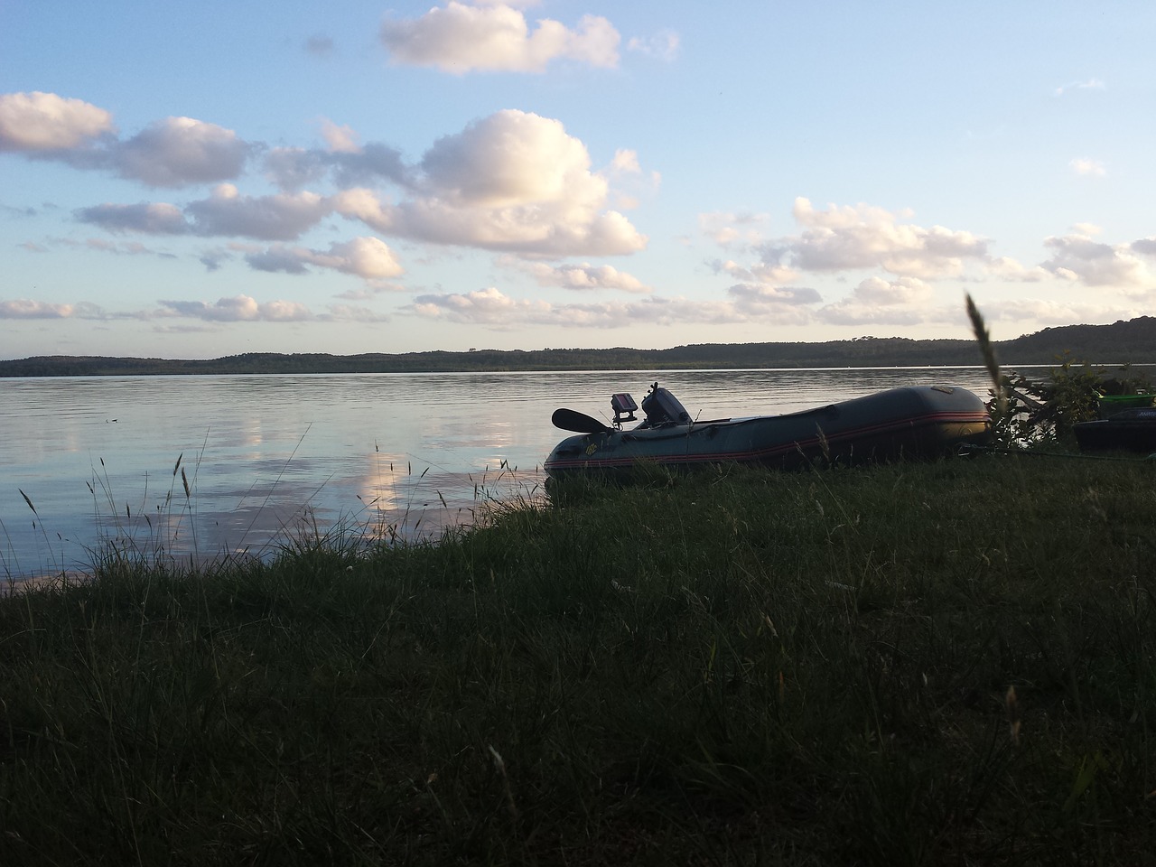 fishing at dusk natural free photo