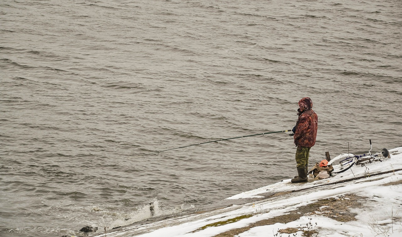 fishing man river free photo