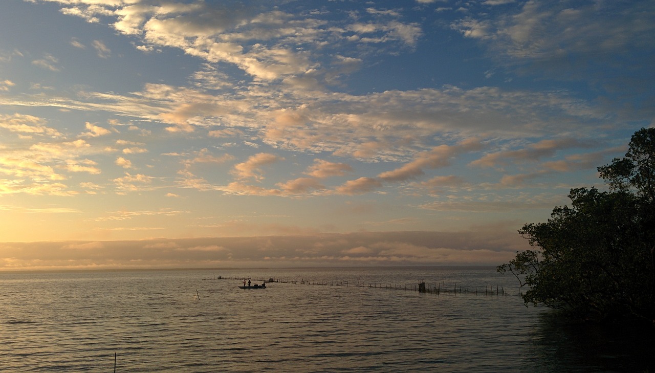 fishing sea sky free photo