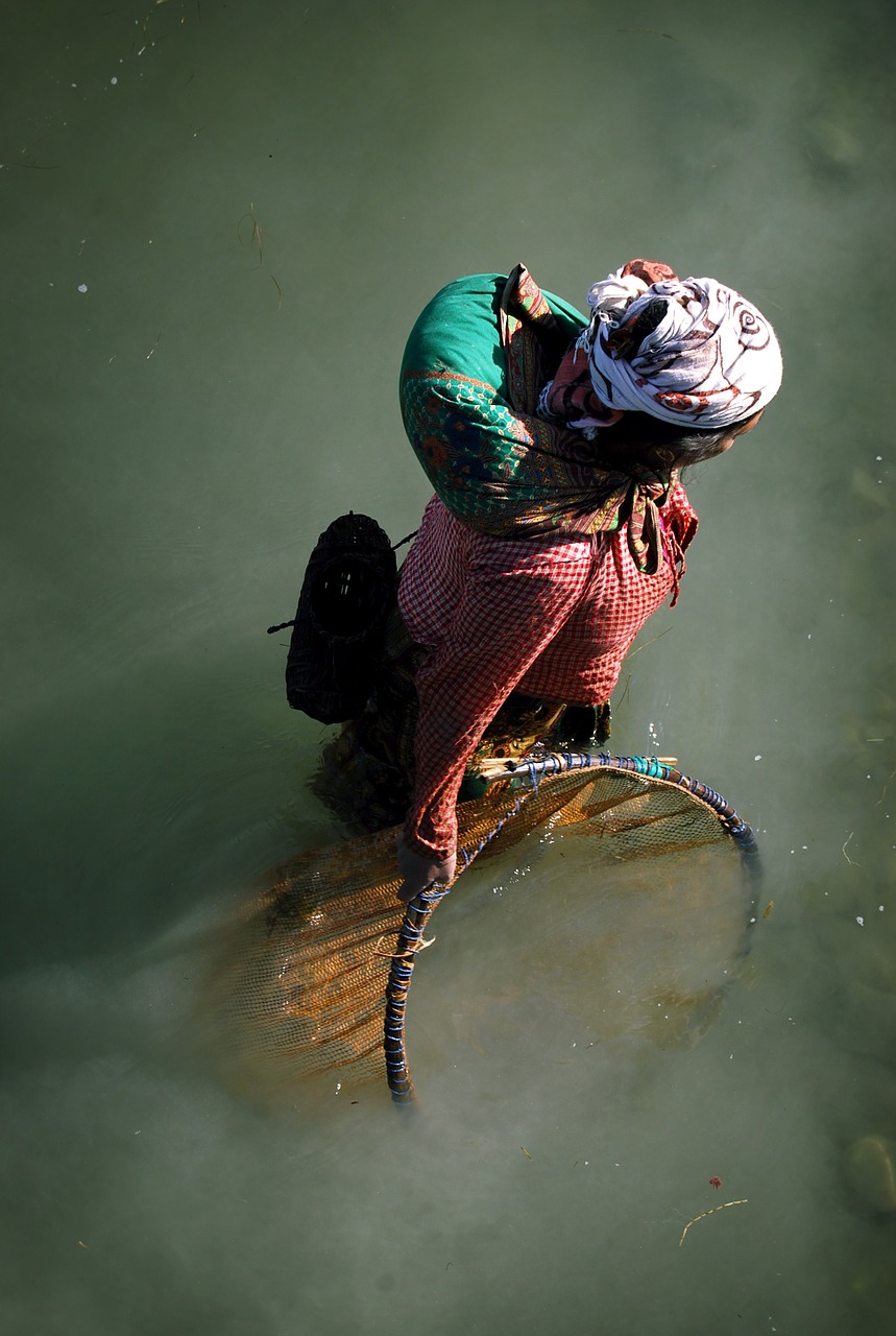 fishing women nepal free photo