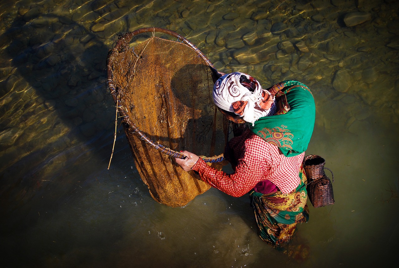 fishing women nepal free photo