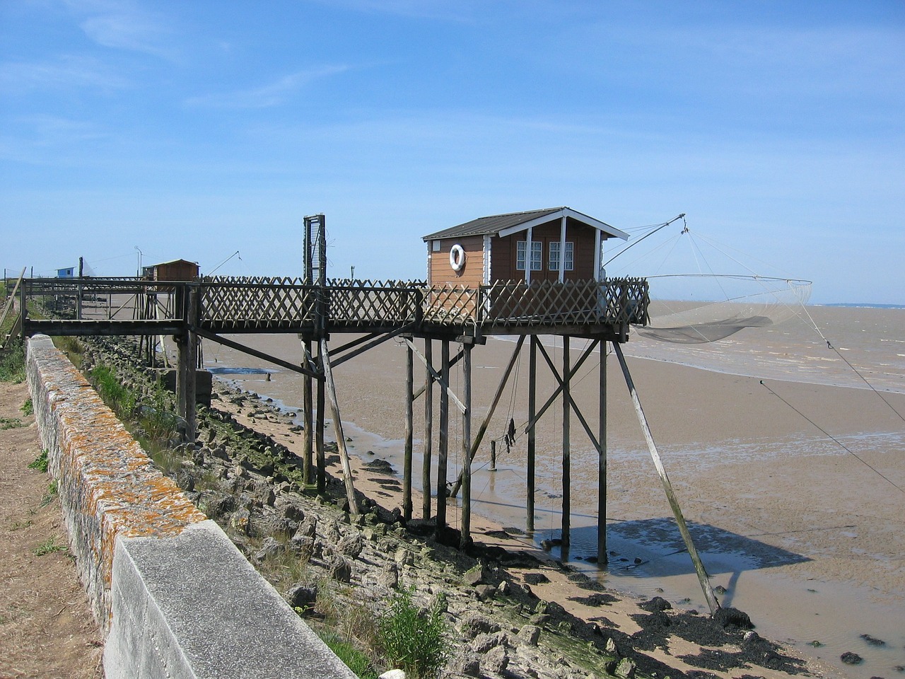fishing fish house on stilts free photo
