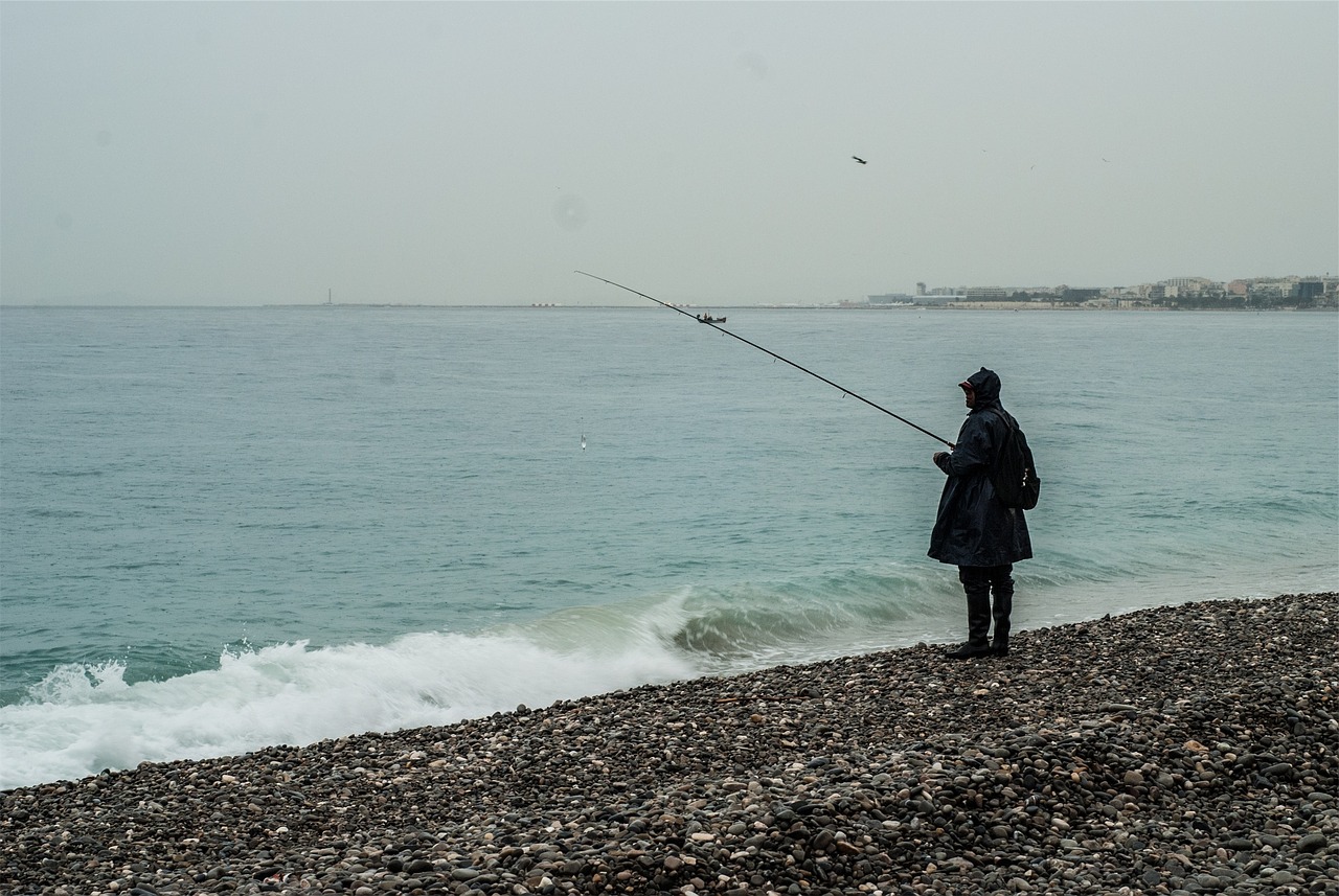 fishing fisherman beach free photo