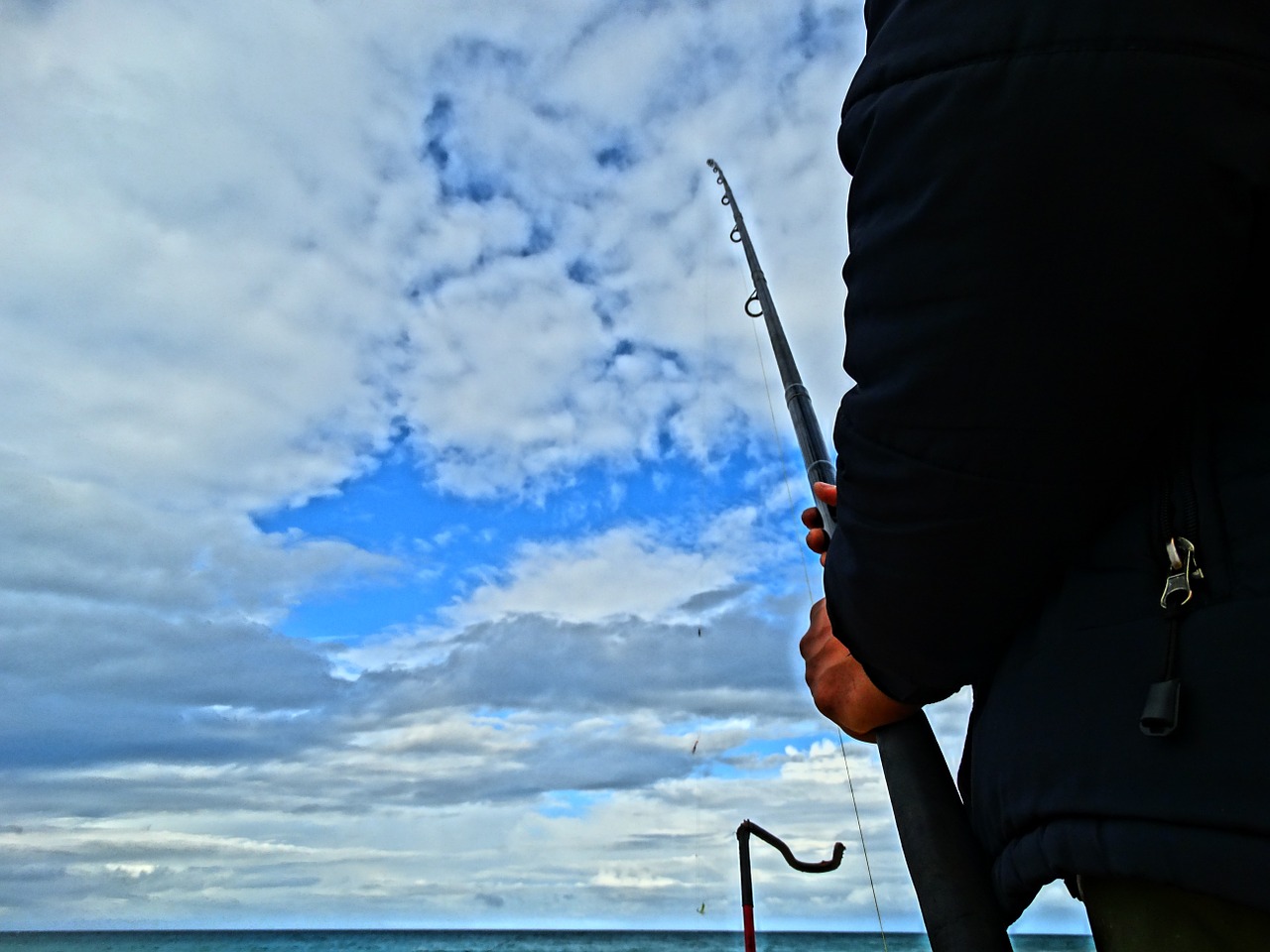 fishing cloudy sky free photo