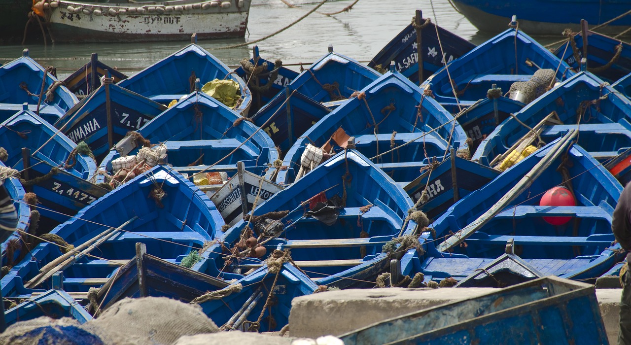 fishing boat blue morocco free photo