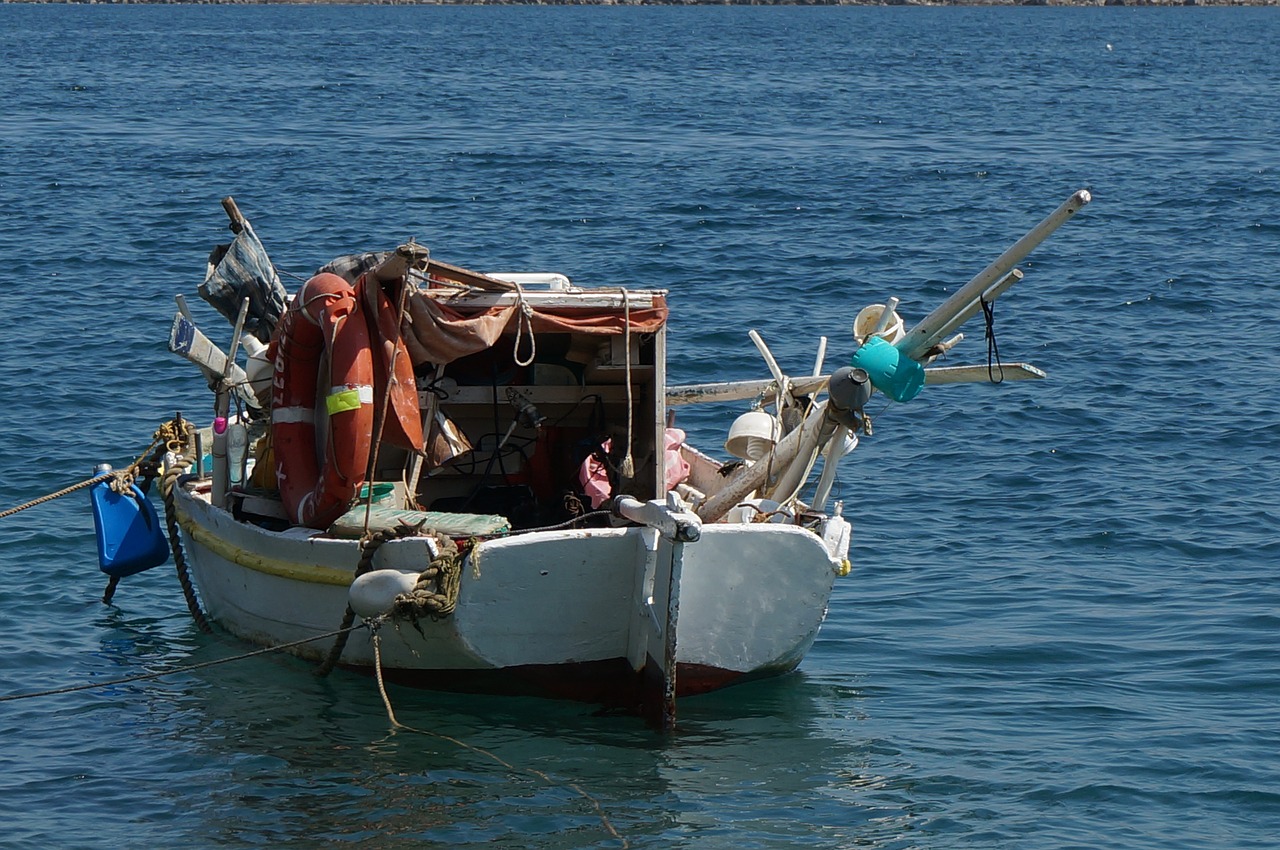 fishing boat greek isles holiday free photo