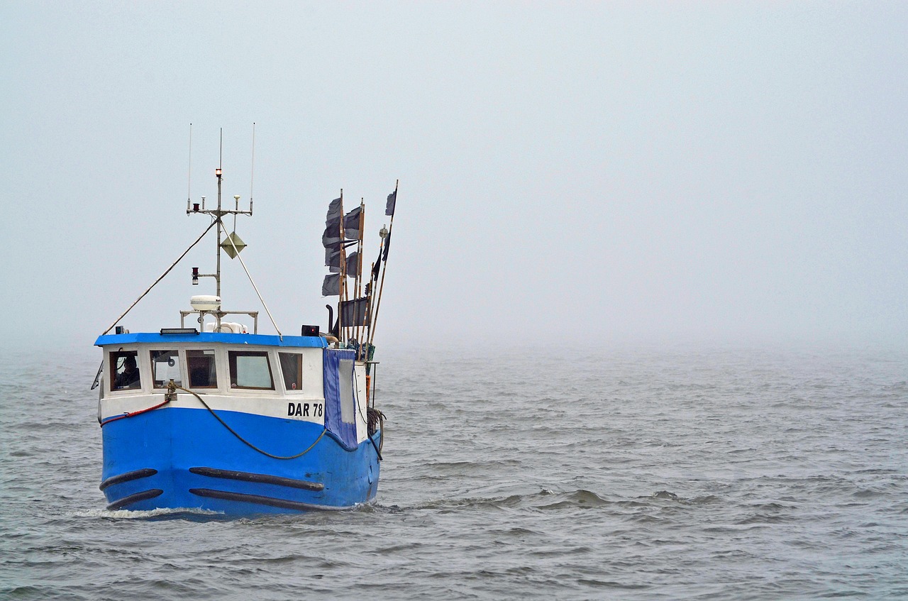 fishing boat baltic sea fog free photo