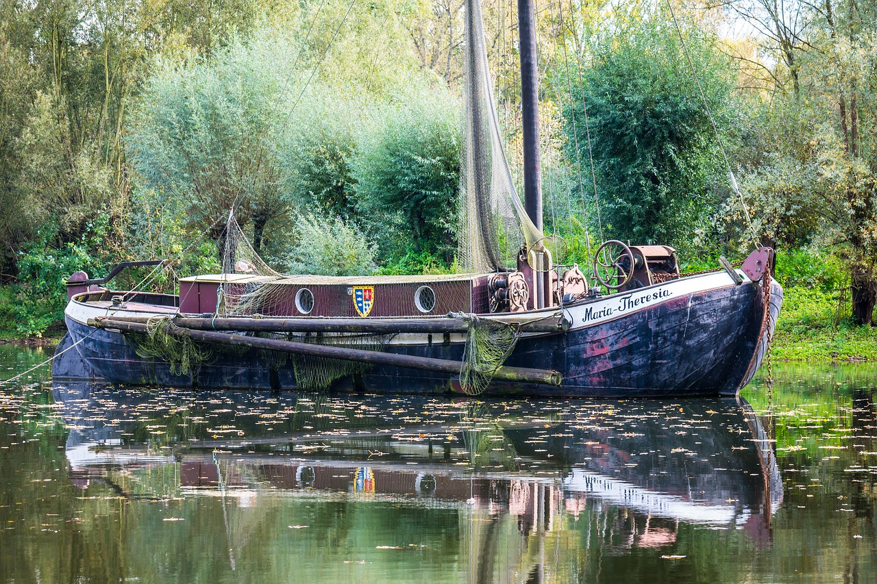 fishing boat ship mirroring free photo