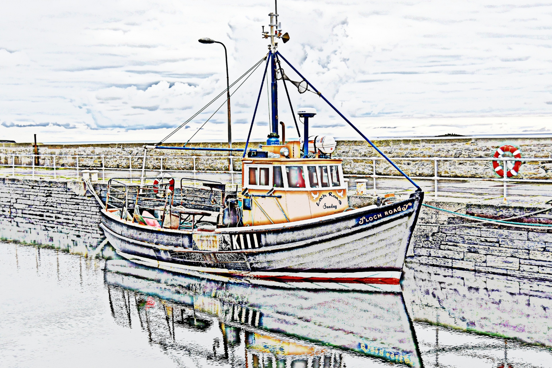 Fishing boat,sketch,coloured sketch,boat,fishing - free image from