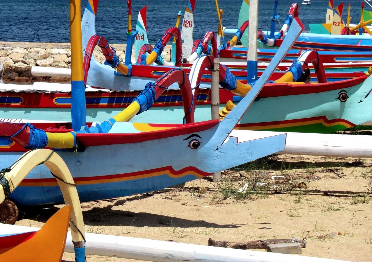 fishing boats beach bali free photo