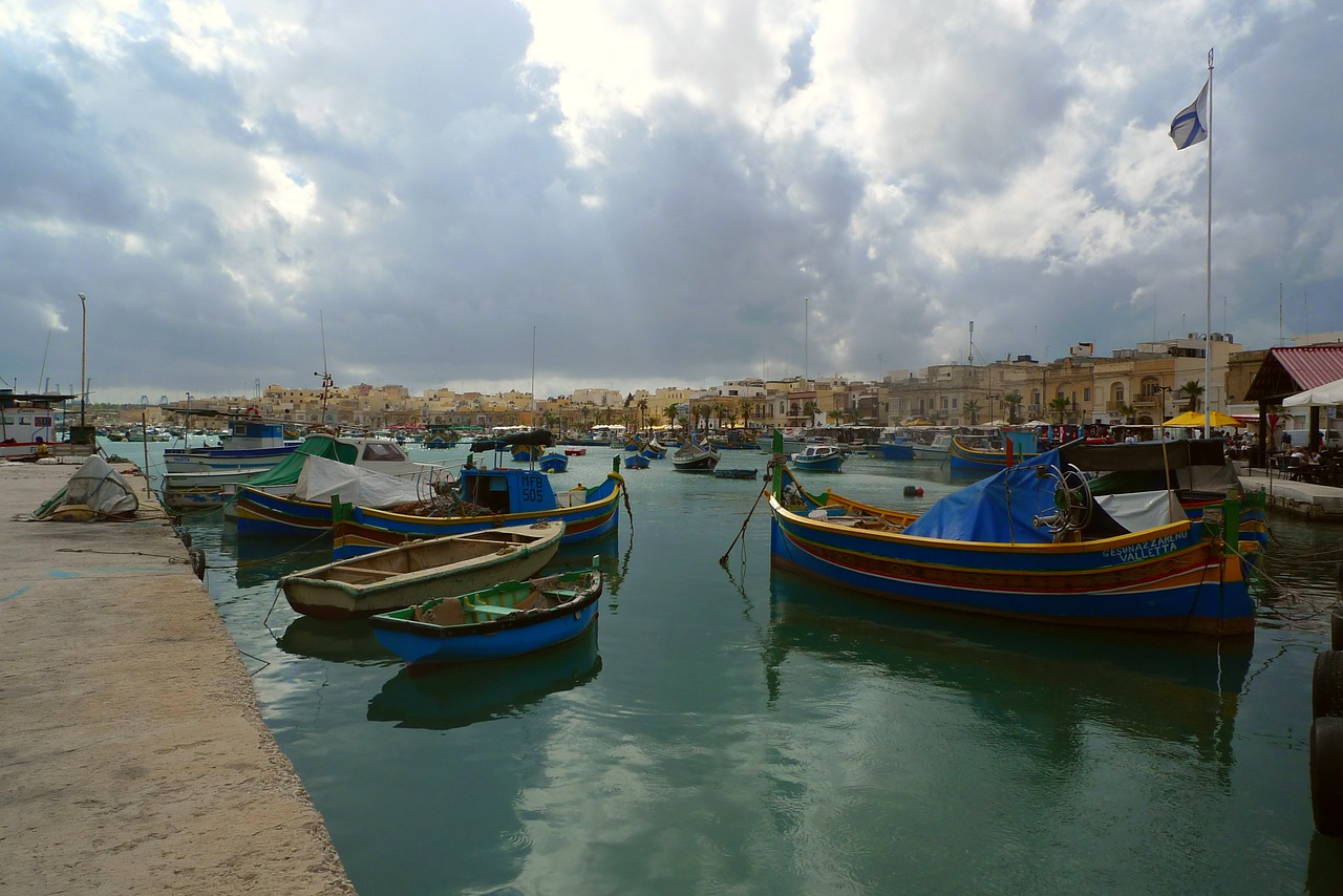fishing boats picturesque port free photo