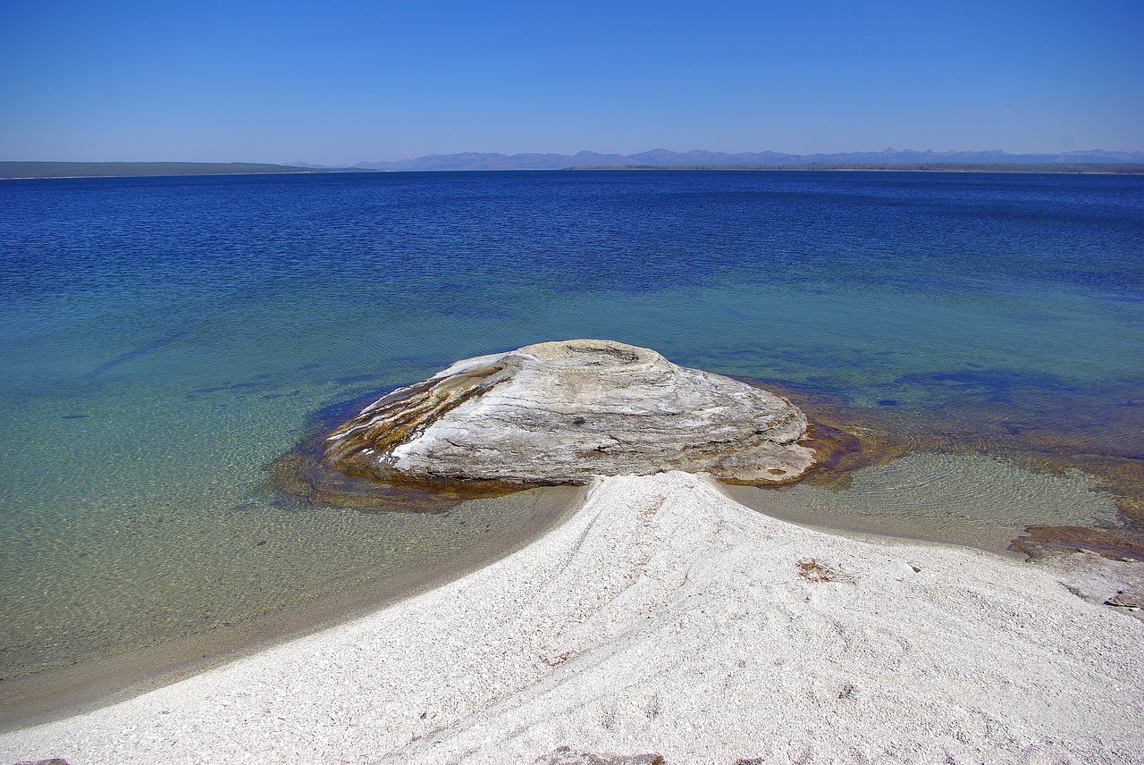 fishing cone on lake  thermal  pool free photo