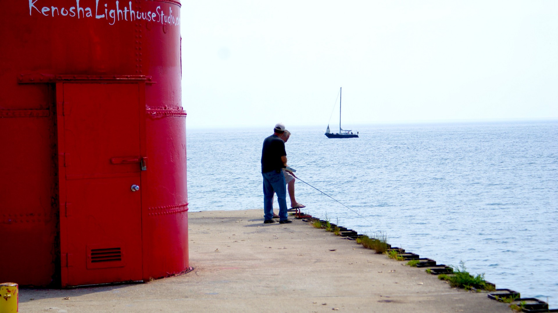 fishing pier lighthouse free photo