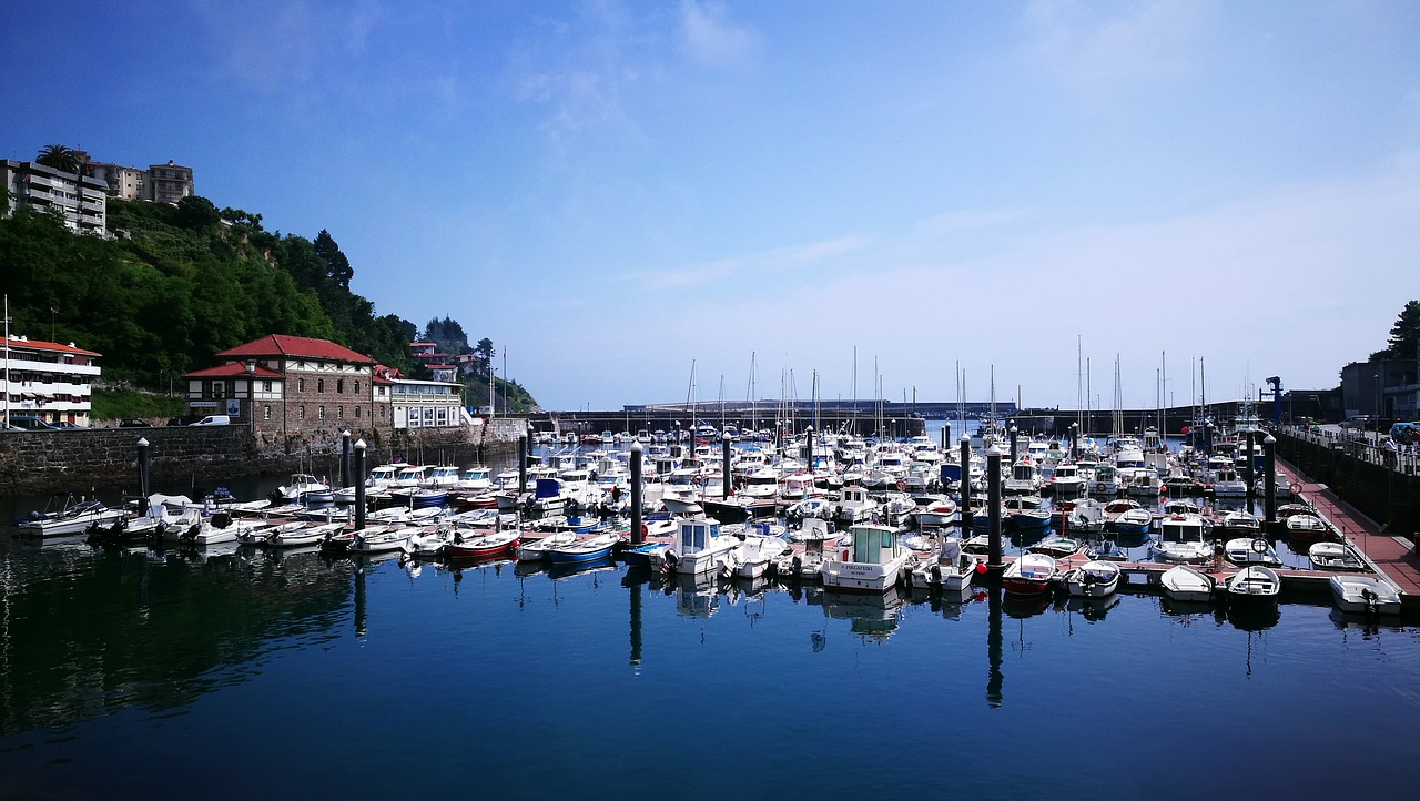 fishing port  sky  blue free photo