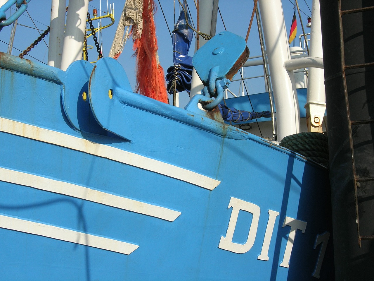 fishing vessel blue summer free photo