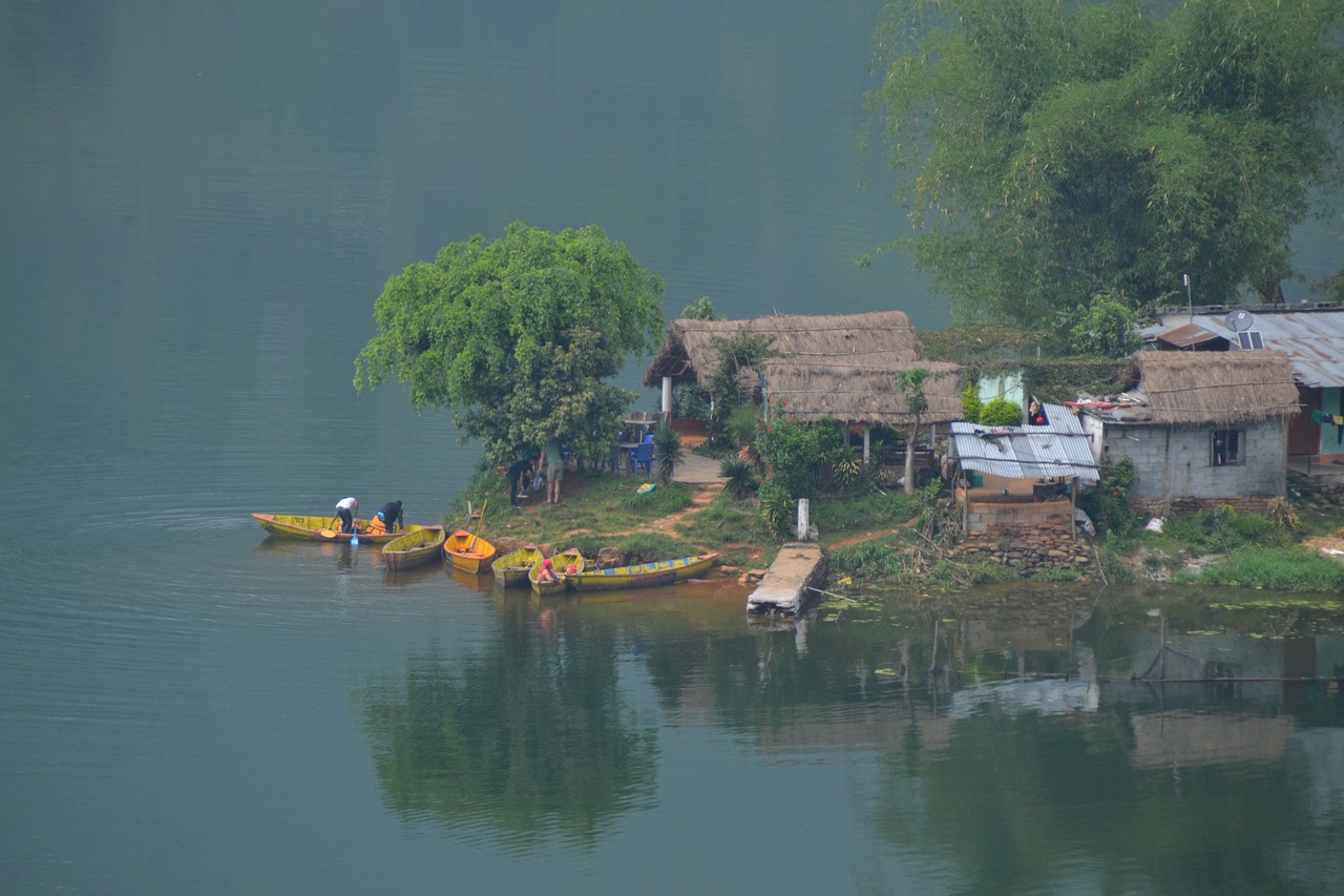 fishing village nepal begnas tal free photo