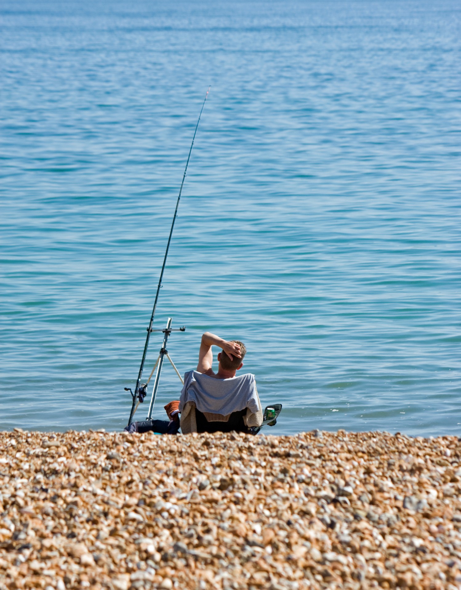 fishing man beach free photo